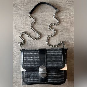 Rebecca Minkoff Gray/Black Shoulder Bag Chain Strap and Buckle Closure